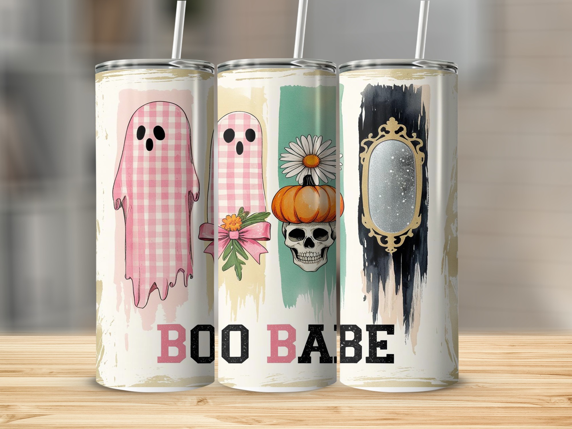 Boo Babe 20oz Tumbler Wrap Digital, Halloween Sublimation Design, Cute Ghost Digital Download, Fall Tumbler Design, Spooky Season Design