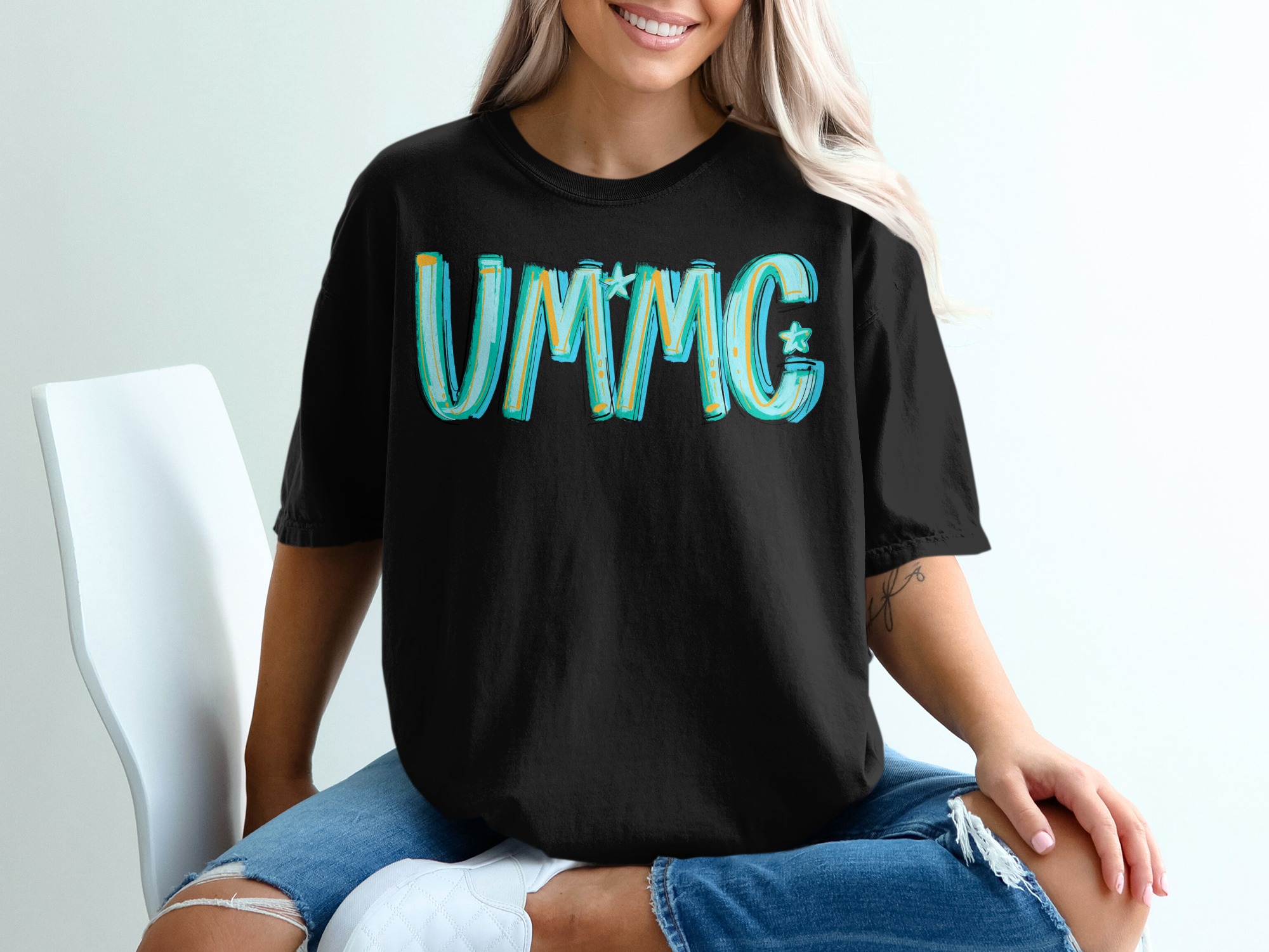 UMMC T-Shirt, Blue and Yellow, UMMC Graphic Tee, Comfort Colors 1717, Trendy Shirt, College Shirt, University T Shirt, Custom TShirt - Image 3