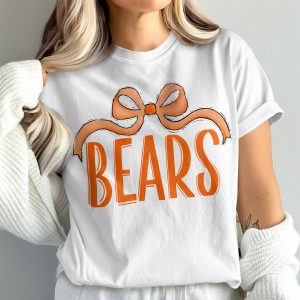 Bears T-Shirt Comfort Colors 1717, Bow Graphic Tee, College Football Shirt, Game Day Shirt, Trendy TShirt, Cute Sports Tee, Gift For Her
