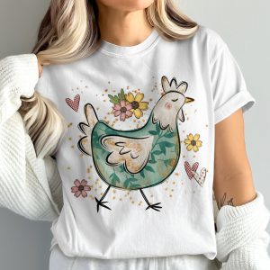 Comfort Colors 1717, Crazy Chicken Lady T-Shirt, Funny Farm Tee, Floral Chicken Design, Gift for Chicken Lovers, Poultry Shirt, Hen Shirt