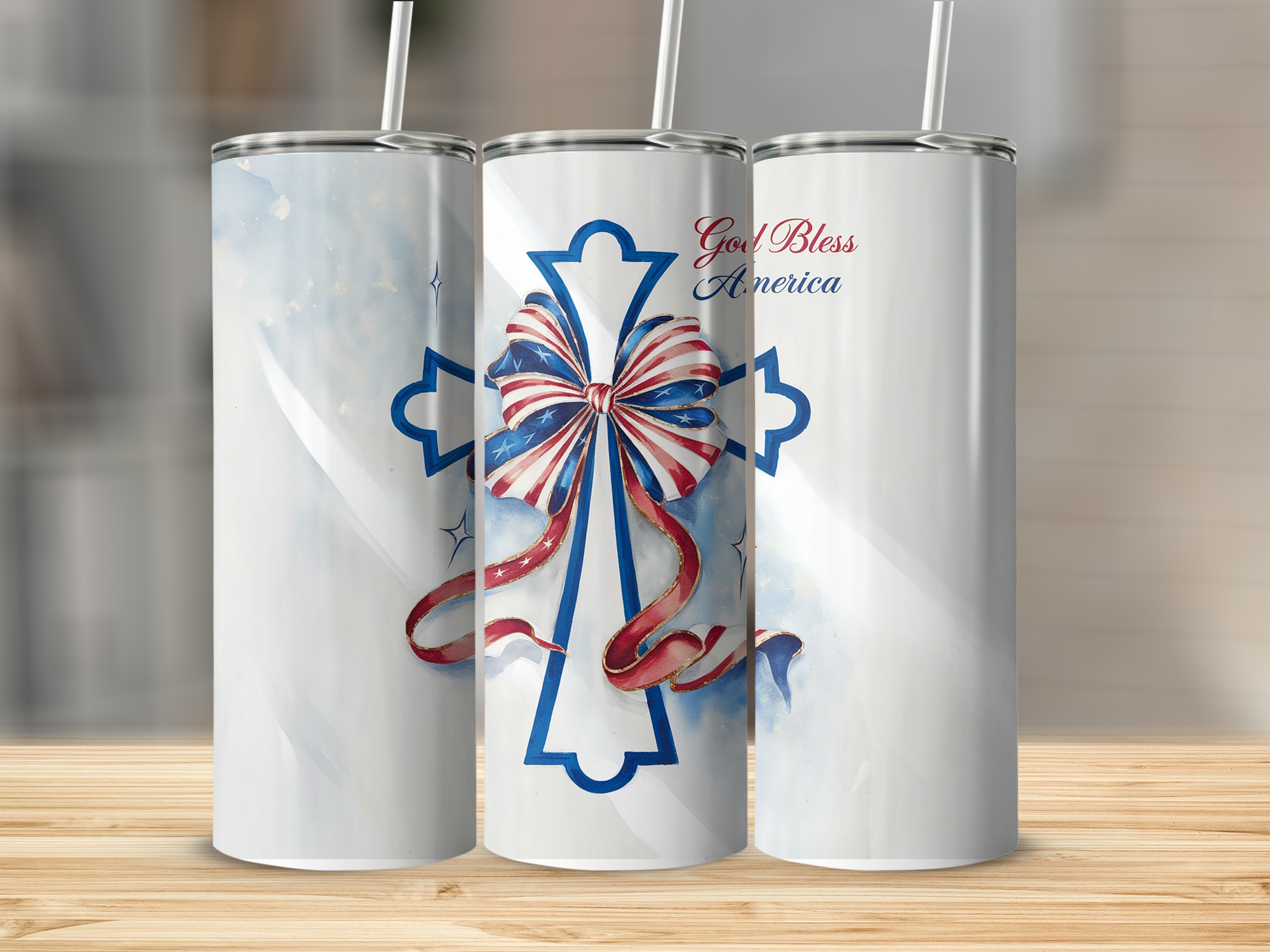 God Bless America, 20oz Sublimation Digital Download, American Flag Tumbler, Patriotic Christian Tumbler Design, Digital, Tumbler Wrap