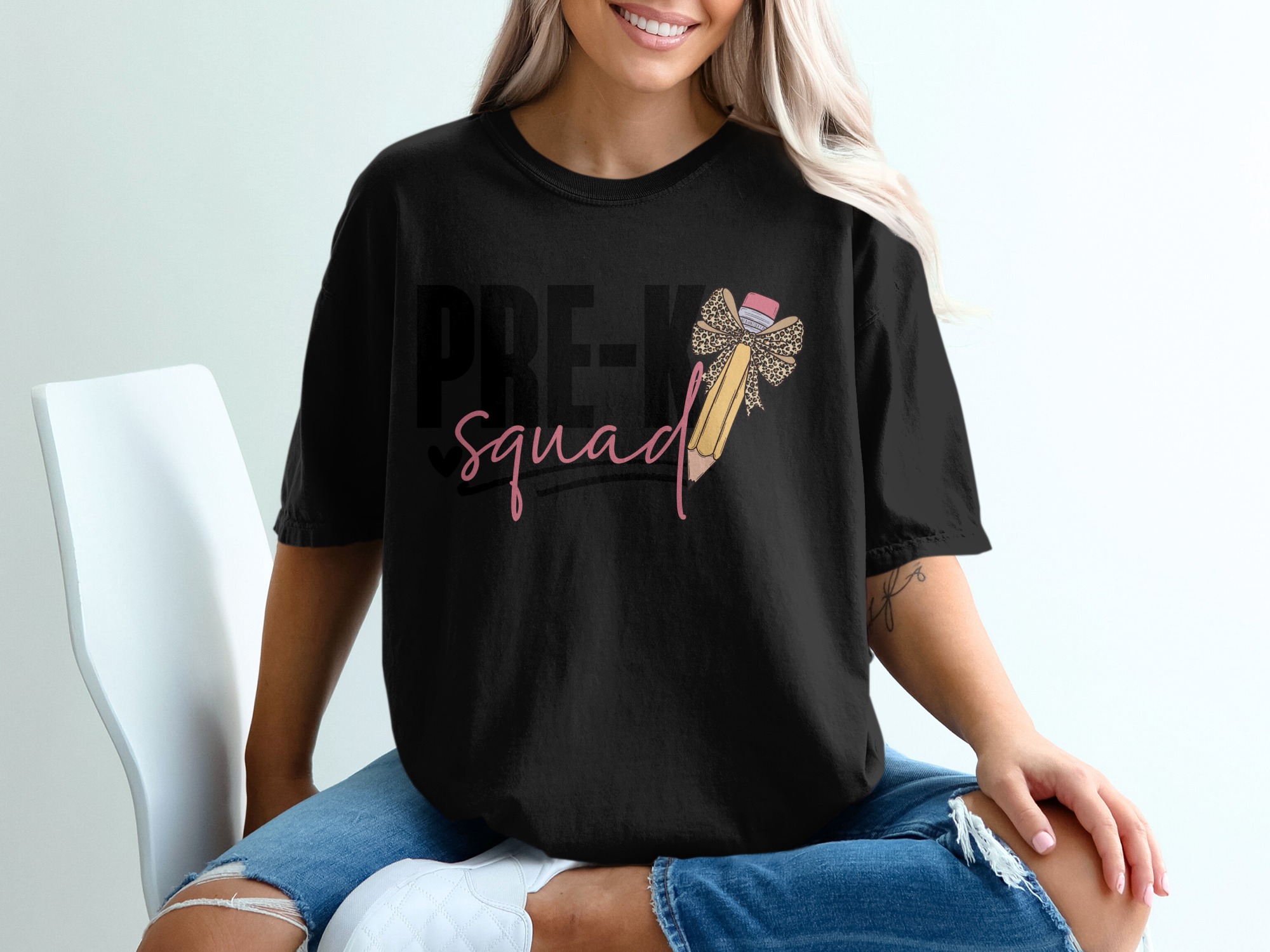 Pre K Squad T Shirt, Teacher T Shirt, Pre K Teacher Shirt, Cute Pencil Tee, Back to School Shirt, Teacher Gift Idea, Elementary Teacher Tee - Image 2