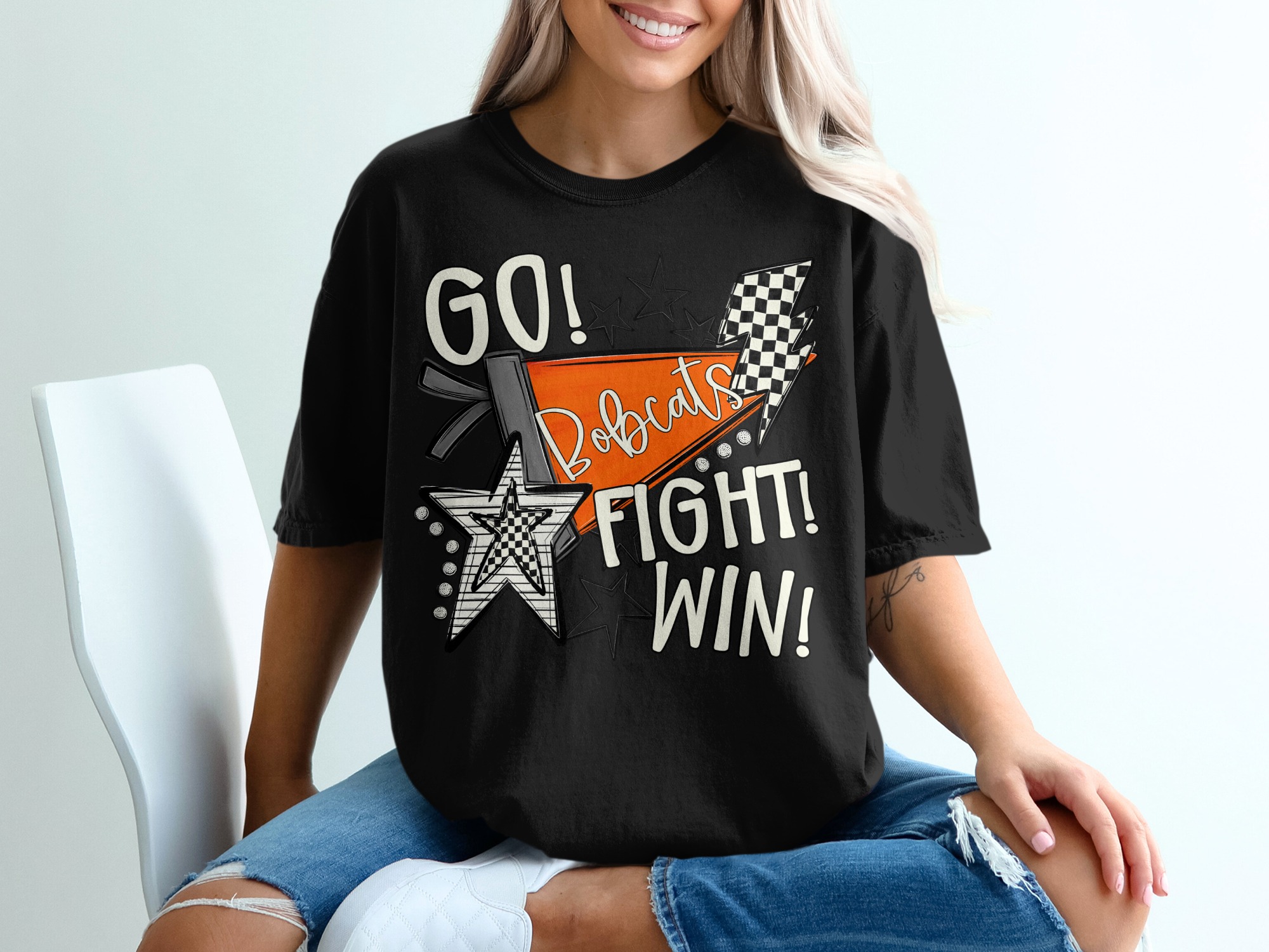 Bobcats T-Shirt, Go Bobcats Fight Win, Comfort Colors 1717, Game Day Shirt, Spirit Tee, College Apparel, Team Pride, Fan Gift - Image 3