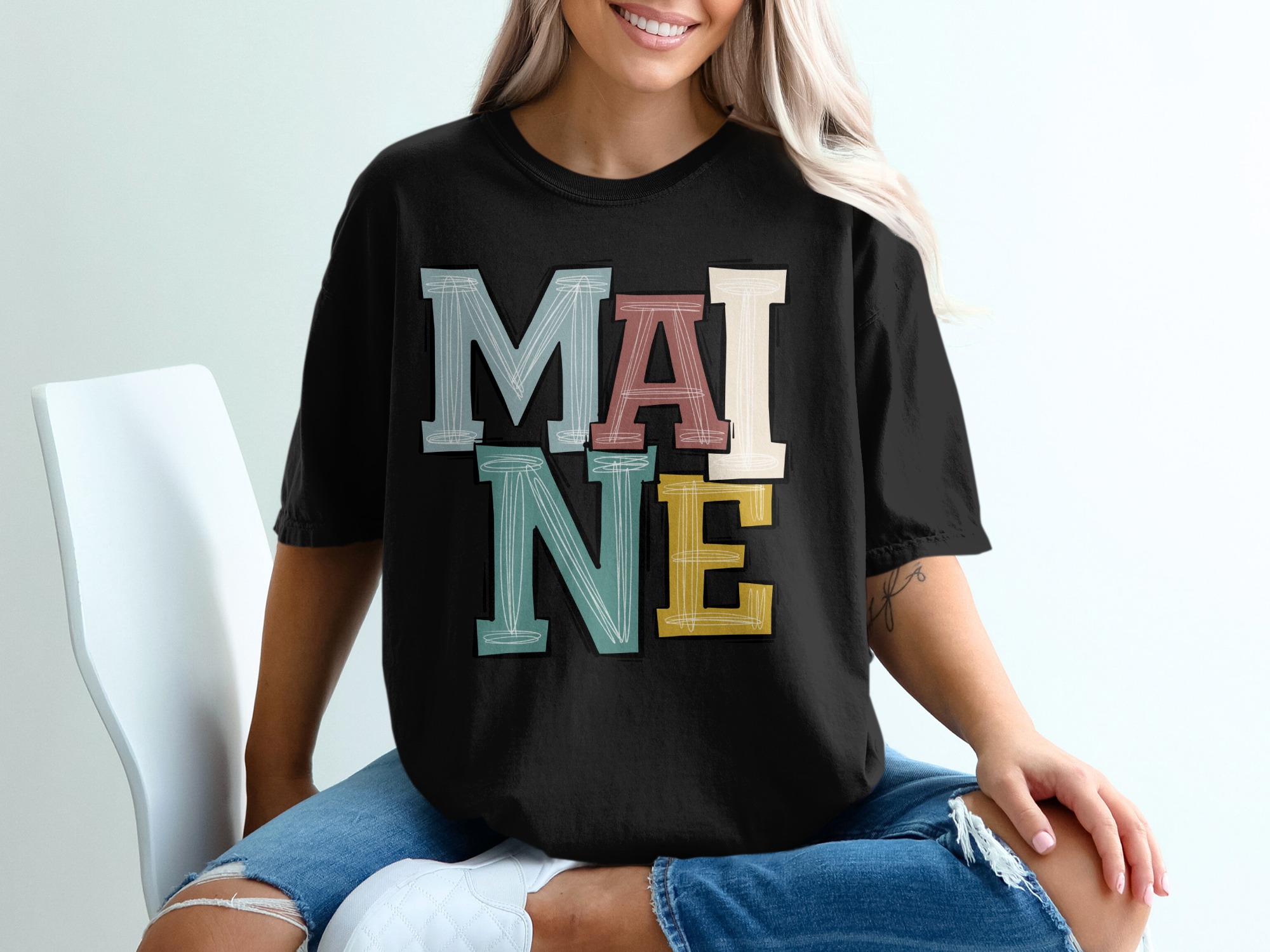 Maine T-Shirt, Colorful State Pride Tee, Vacation Souvenir, Gift for Maine Lover, New England Apparel, Unique Maine T-Shirt, Maine Trip - Image 2
