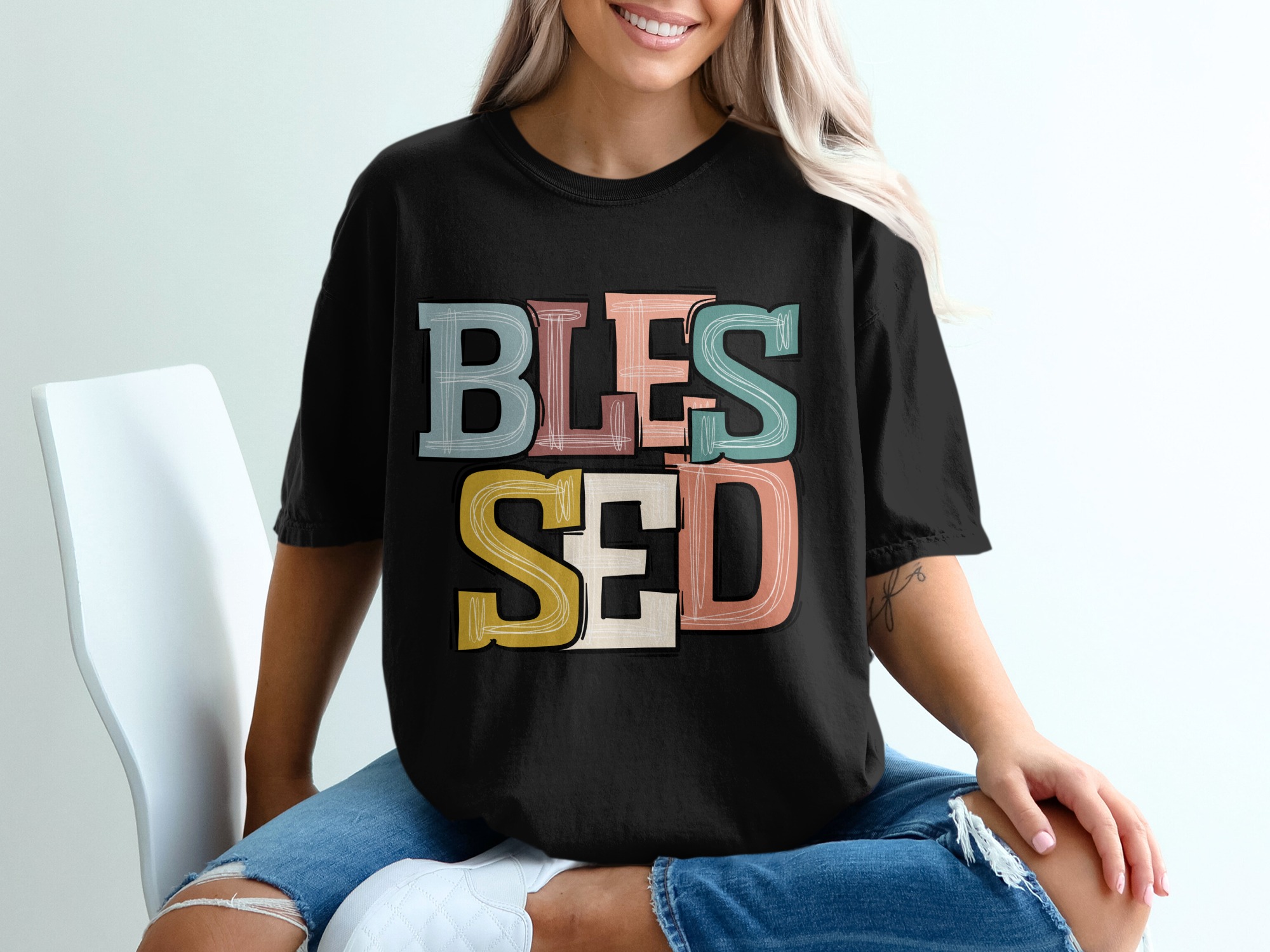 Blessed T Shirt, Graphic Tee, Inspirational Shirt, Religious Shirt, Christian Apparel, Faith Based Gift, Motivational Tshirt, Unisex TShirt - Image 2