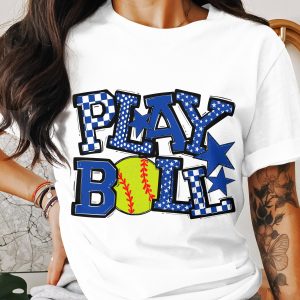 Play Ball T-Shirt, Softball Tee, Baseball Shirt, Sports Graphic, Trendy Design, Gift for Athlete, Unique Pattern, Team Spirit
