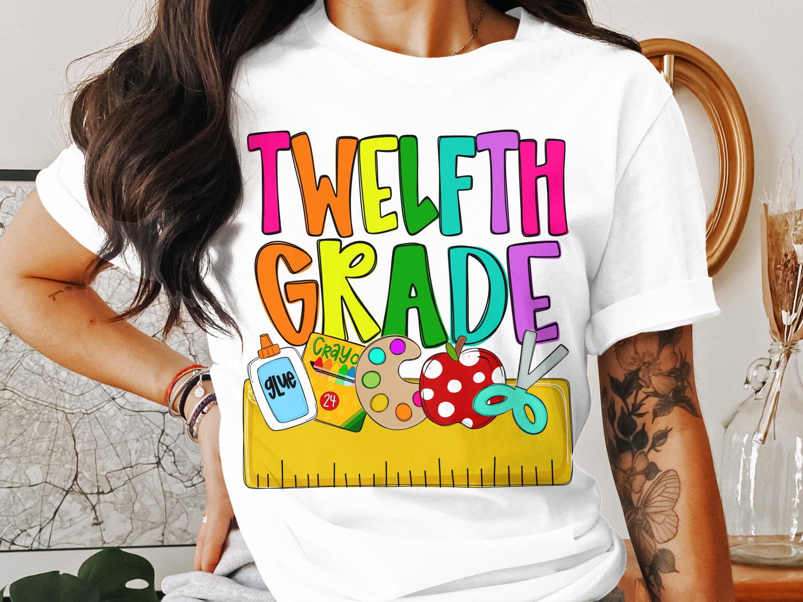 Twelfth Grade T-Shirt, School Shirt, Teacher Gift, Class of 2025, Colorful Graphic Tee, Back To School Shirt, Graduation T Shirt