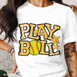 Play Ball T-Shirt, Softball Tee, Baseball Apparel, Cute Graphic Tee, Sports Lover Gift, Trendy T-Shirt Design, Softball Player Shirt