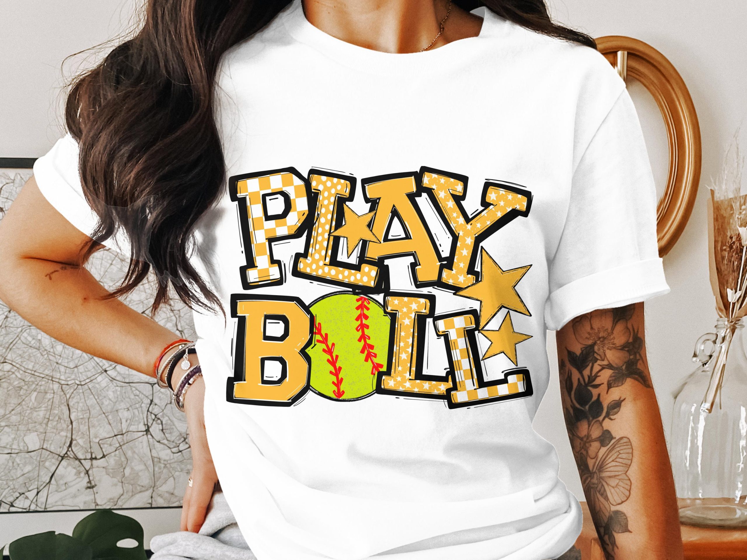 Play Ball T-Shirt, Softball Tee, Baseball Apparel, Cute Graphic Tee, Sports Lover Gift, Trendy T-Shirt Design, Softball Player Shirt