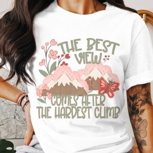 Mountain View T-Shirt, Motivational Shirt, Nature Lover Tee, Hiking Gift, Butterfly Shirt, Inspirational Shirt, Graphic T-Shirt