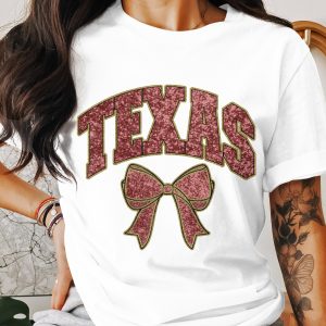 Texas Bow T-Shirt, State Pride, Southern Charm, Trendy Graphic Tee, Texas Souvenir, Gift for Texan, Texas Lover Tee, Cute Bow Design