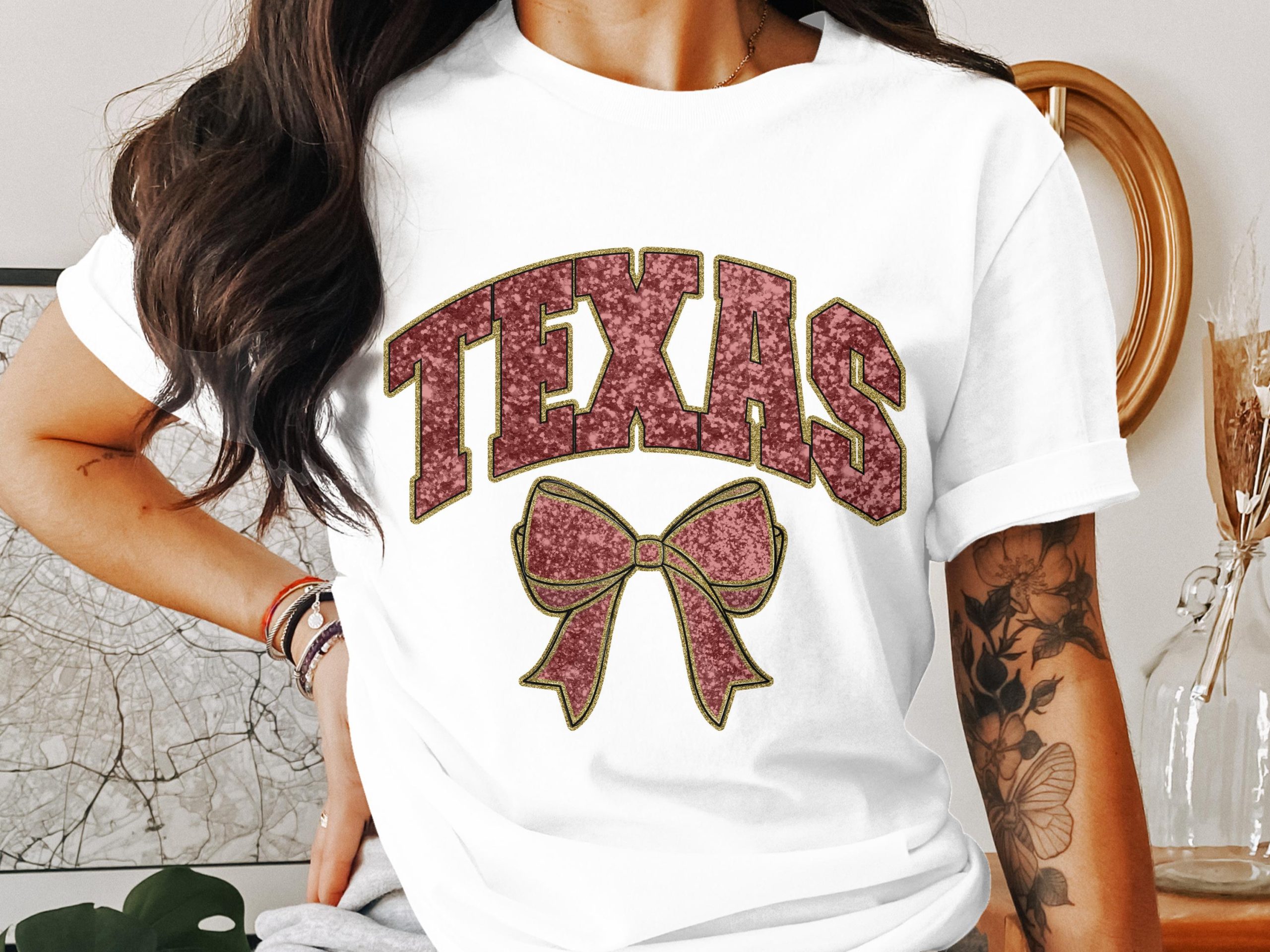 Texas Bow T-Shirt, State Pride, Southern Charm, Trendy Graphic Tee, Texas Souvenir, Gift for Texan, Texas Lover Tee, Cute Bow Design