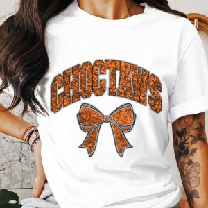 Choctaws T-Shirt, Orange Bow Shirt, School Spirit Tee, Game Day Shirt, College Apparel, Team Pride Gift, Graduation Present, Fan Apparel
