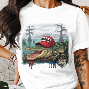 Alligator MAGA T-Shirt, Swamp Gator Tee, Political Alligator Shirt, Alligator Alcatraz T Shirt, Funny Alligator T Shirt