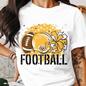 Football T-Shirt, Helmet, Ball, Pom Pom, Sports Tee, Game Day Shirt, Fan Apparel, Gift for Football Lovers, Trendy T Shirt Design