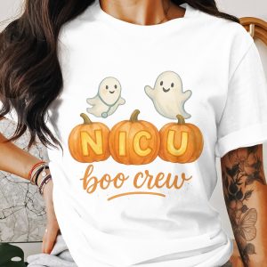 NICU Boo Crew T-Shirt, Halloween Ghost Nurse Tee, Pumpkin Shirt, Spooky Season, NICU Nurse Gift, Funny NICU Squad Shirt