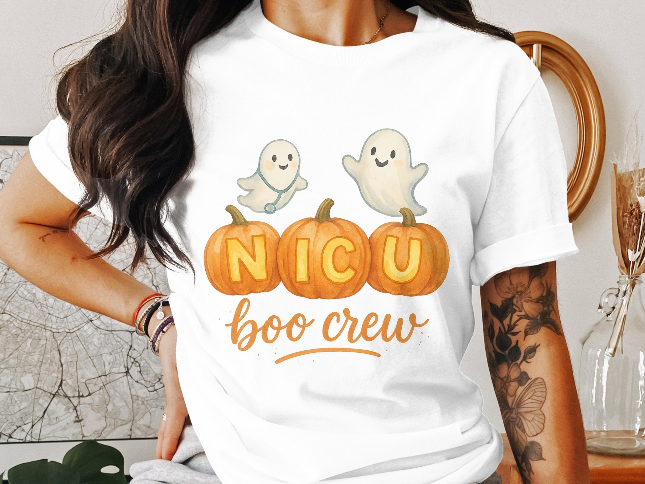 NICU Boo Crew T-Shirt, Halloween Ghost Nurse Tee, Pumpkin Shirt, Spooky Season, NICU Nurse Gift, Funny NICU Squad Shirt