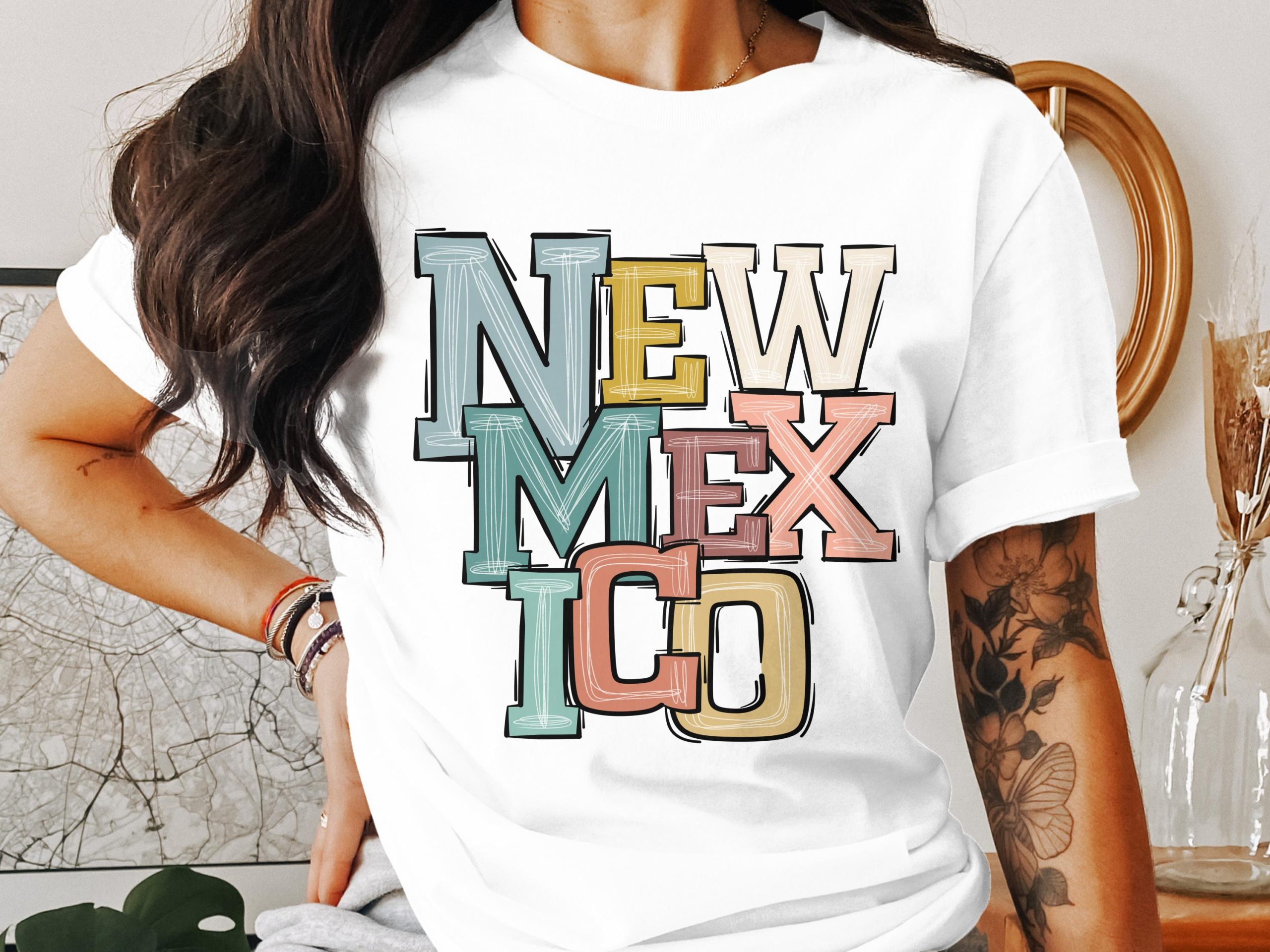 New Mexico T-Shirt, Graphic Tee, State Pride Shirt, Southwest Souvenir, Retro Style Shirt, Colorful NM Tee, Gift for New Mexicans