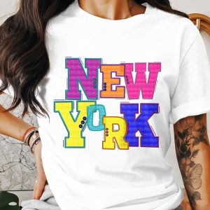 New York T-Shirt, Colorful Letters Tee, City Pride Top, NYC Souvenir Shirt, Graphic Print Shirt, Unique Design TShirt, Gift Idea Tee