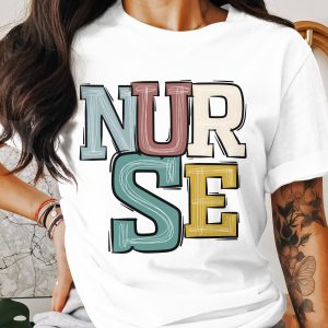 Colorful Nurse T-Shirt, Retro Style Shirt, Medical Professional Apparel, Gift for Nurses, Healthcare Hero Shirt, Nurse Appreciation Tee