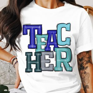 Teacher T-Shirt, Educator Appreciation Shirt, School Teacher Gift, Colorful Teacher Shirt, Teacher Life Tee, Back to School T Shirt
