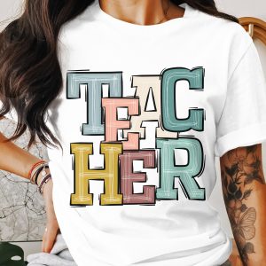 Teacher T-Shirt, Colorful Teacher Tee, Teacher Appreciation Gift, Cute Teacher Shirt, Back to School, Gift for Teacher, Teacher Outfit