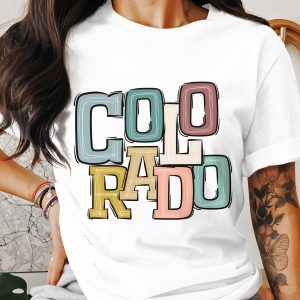 Colorado T Shirt, Retro State Tee, Colorful Graphic T-Shirt, Vacation Shirt, Unisex Colorado Shirt, Trendy Outfit, Gifts for Her or Him