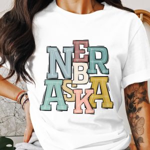 Nebraska T Shirt, Trendy Nebraska Tee, Home State Shirt, Nebraska Gift, State Pride Shirt, Colorful Nebraska Shirt, Nebraska Apparel