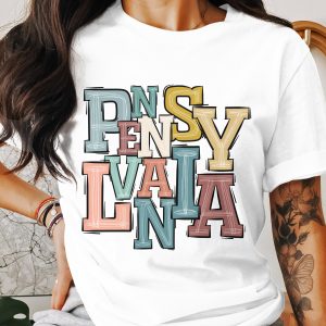 Pennsylvania T-Shirt, Colorful State Pride Tee, Retro Pennsylvania Design, Trendy Graphic Tee, State Lover Gift, Pennsylvania Souvenir T