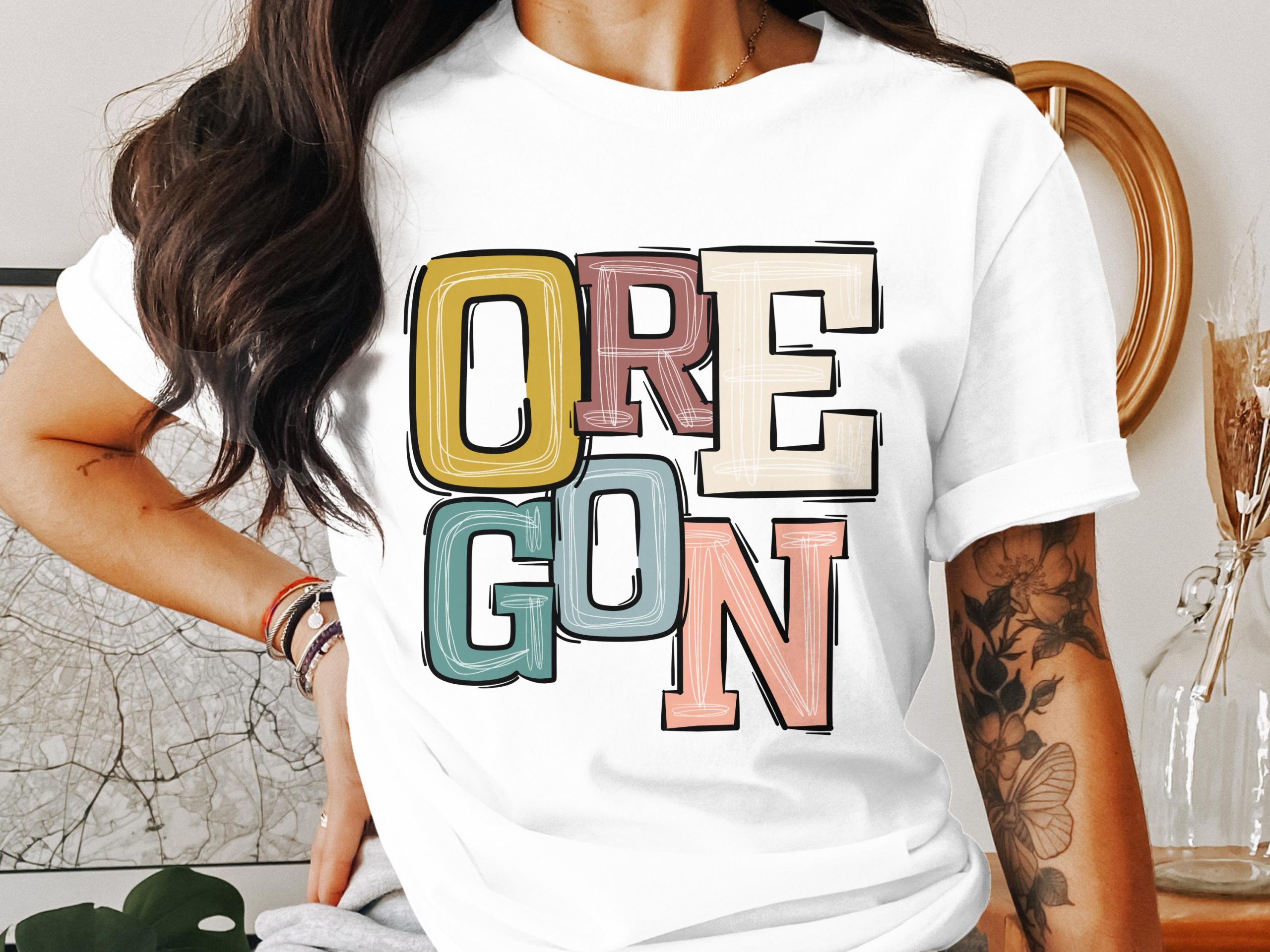 Oregon T-Shirt, Colorful State Tee, Oregon Gift, Vacation Souvenir, Oregon Home, Graphic Tee, Trendy Tshirt, Travel Oregon