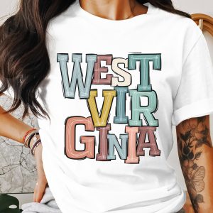 West Virginia T-Shirt, Colorful Letters Tee, West Virginia Souvenir Shirt, State Pride Shirt, Travel T-Shirt, Graphic Tee