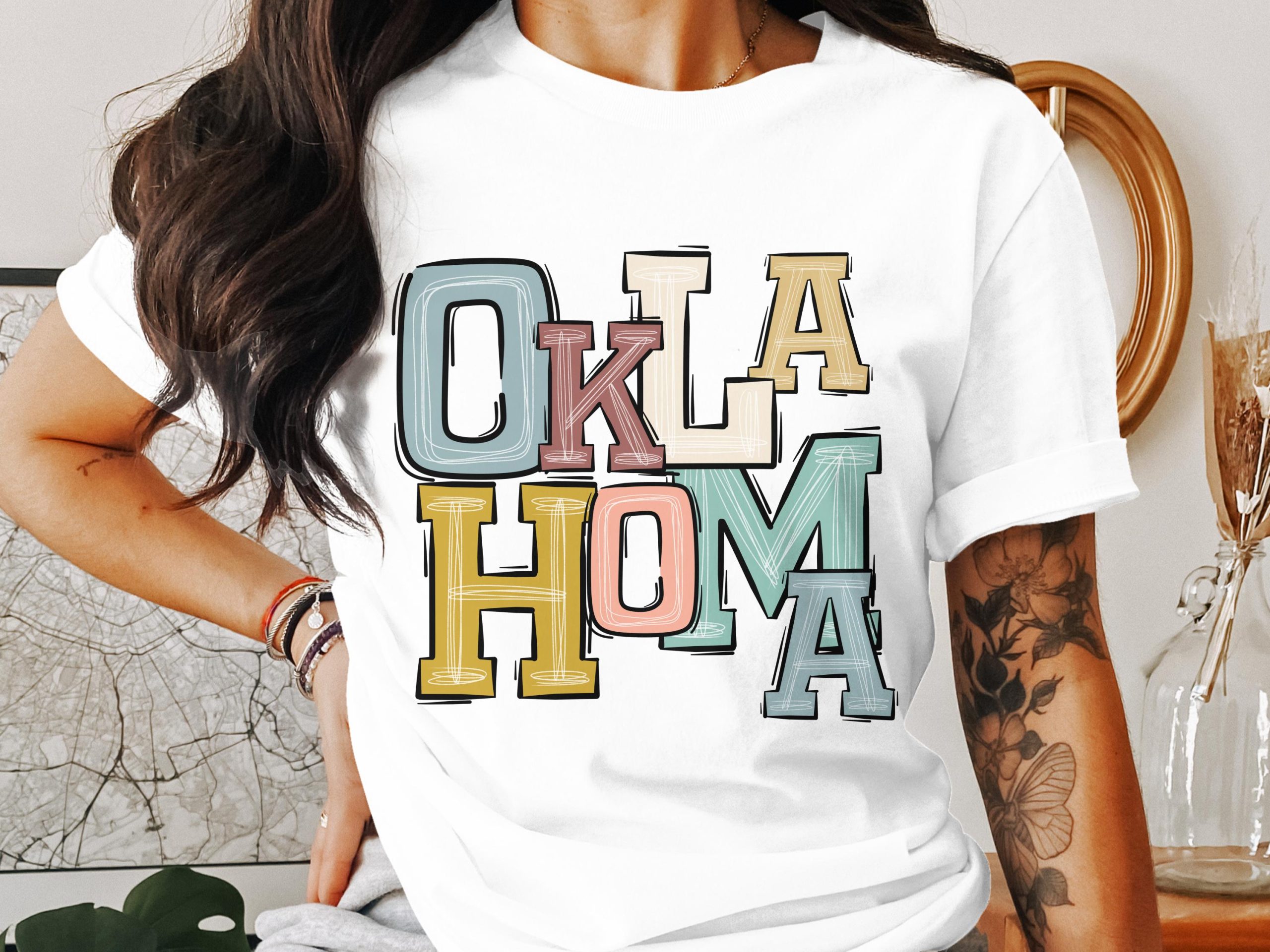 Oklahoma T-Shirt, Trendy State Pride, Cute Oklahoma Shirt, Colorful Oklahoma Design, Vacation T-Shirt, Oklahoma Gift, Souvenir Shirt