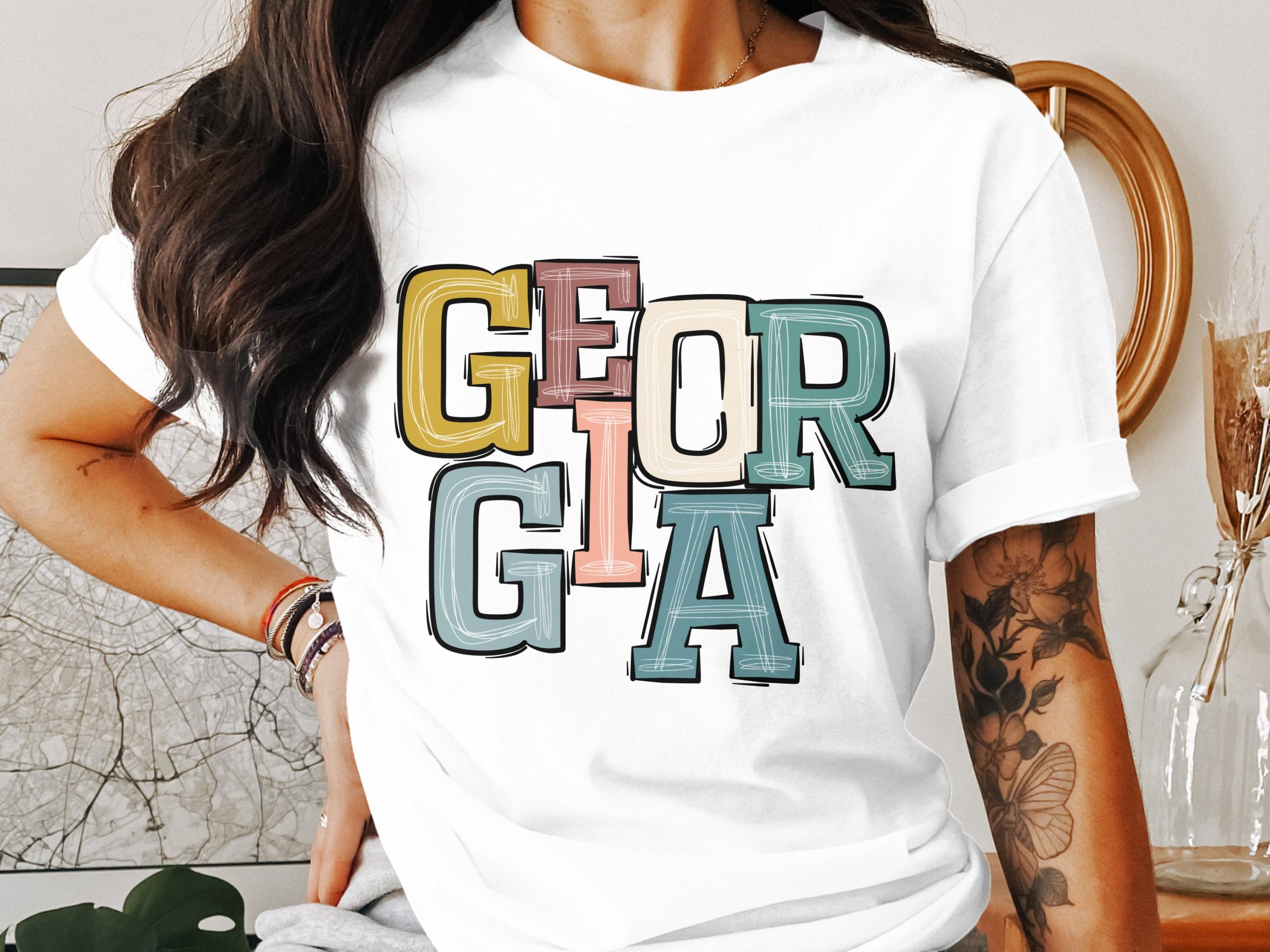 Georgia T-Shirt, Colorful State Tee, Souvenir Gift, City Pride Shirt, GA Home State Apparel, Travel Shirt, Gift for Georgian