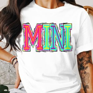 Mini T-Shirt, Colorful Graphic Tee, Retro Style Shirt, Trendy Graphic Tee, Fun T-Shirt for Everyday Wear, Cool Casual Tee