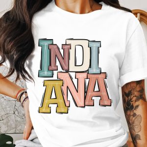 Indiana T-Shirt, Retro State Pride Tee, Colorful Indiana Graphic Shirt, Indiana Gift Idea, Indiana Souvenir T Shirt, Travel Souvenir T Shirt