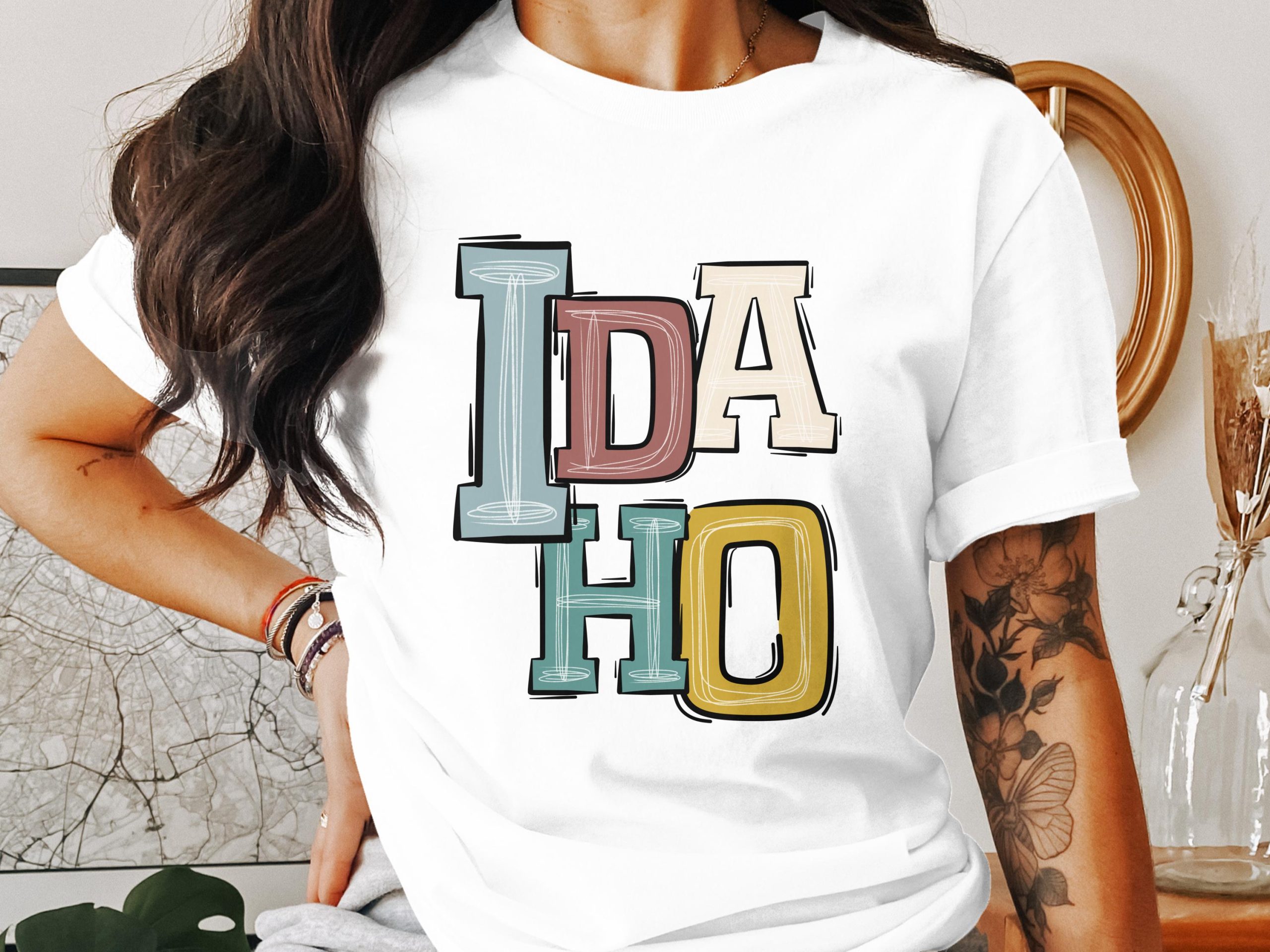 Idaho T Shirt, Colorful State Pride Tee, Retro Idaho Gift, Vacation Souvenir Shirt, Idaho Native Shirt, Idaho Lover Tee