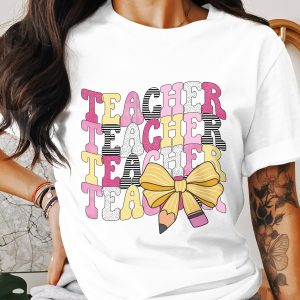 Retro Teacher T-Shirt, Teacher Appreciation, Teacher Gift, School T-Shirt, Pencil Shirt, Back To School Shirt