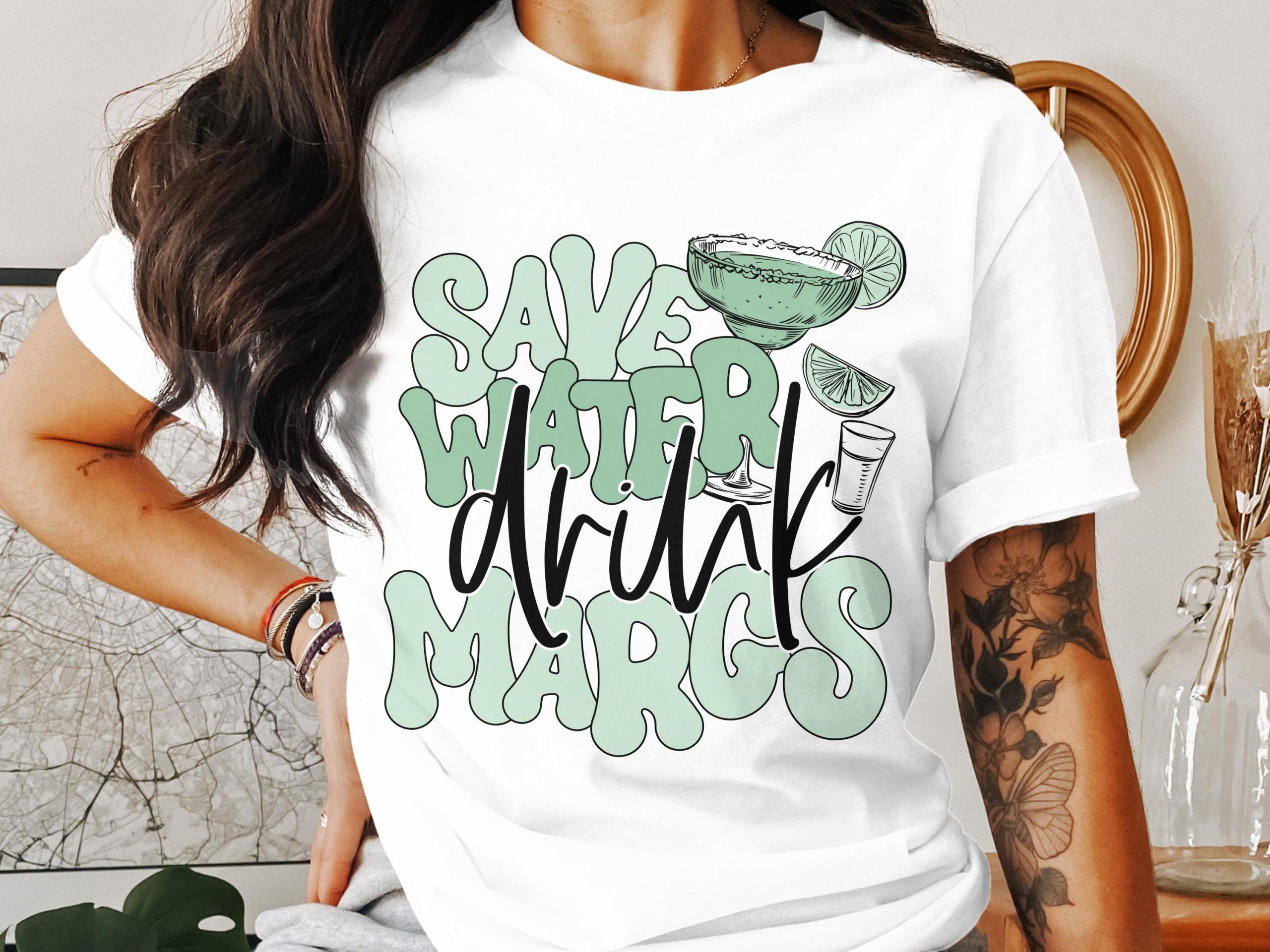 Save Water Drink Margaritas T-Shirt, Margarita Graphic Tee, Fun Drinking Shirt, Trendy Margarita Shirt, Margarita Lover Gift