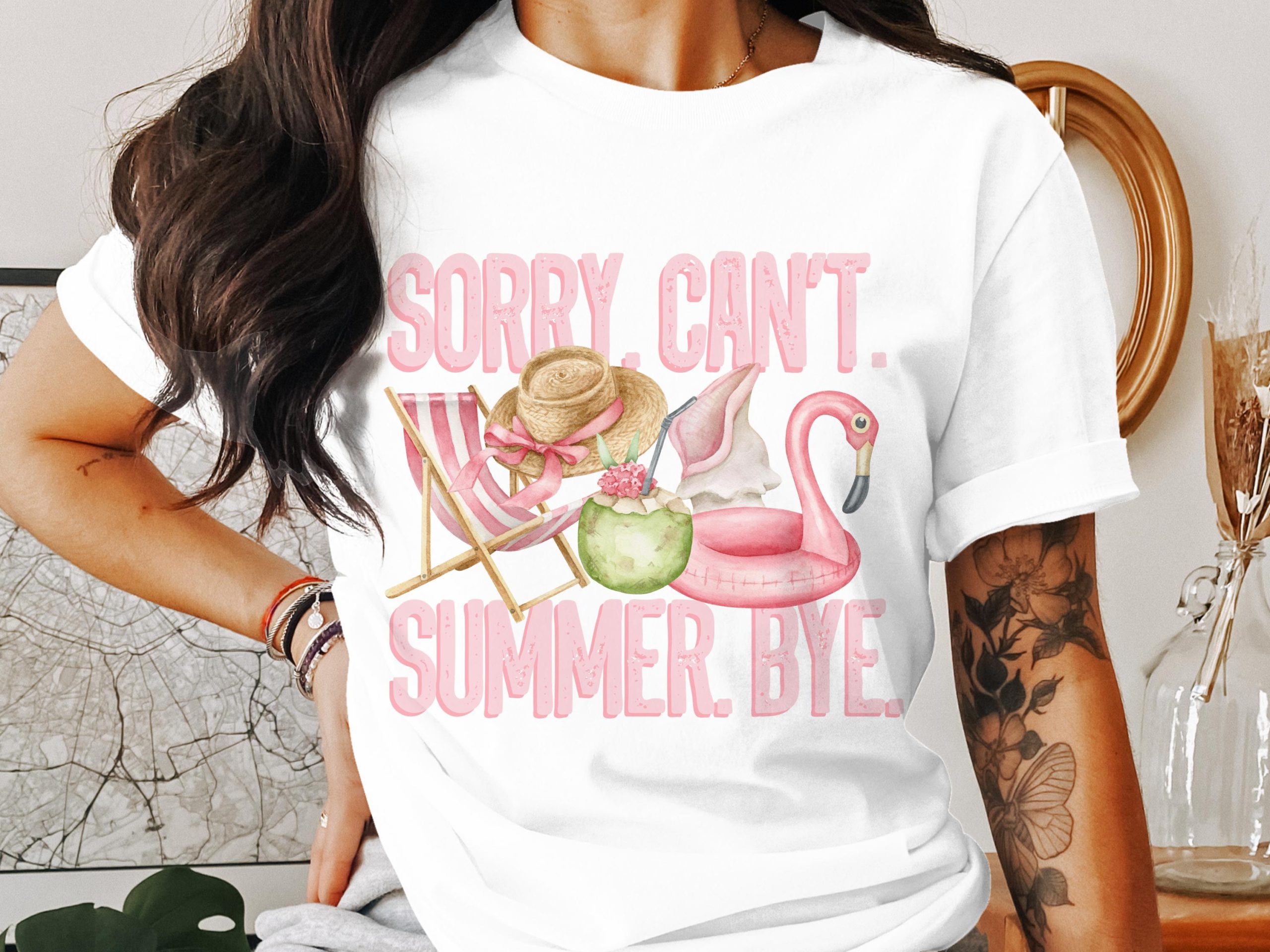 Sorry Can't Summer Bye T-Shirt, Beach Vacation Tee, Summer Vibes Shirt, Flamingo T Shirt, Cute Summer T Shirt, Summer Saying Tee