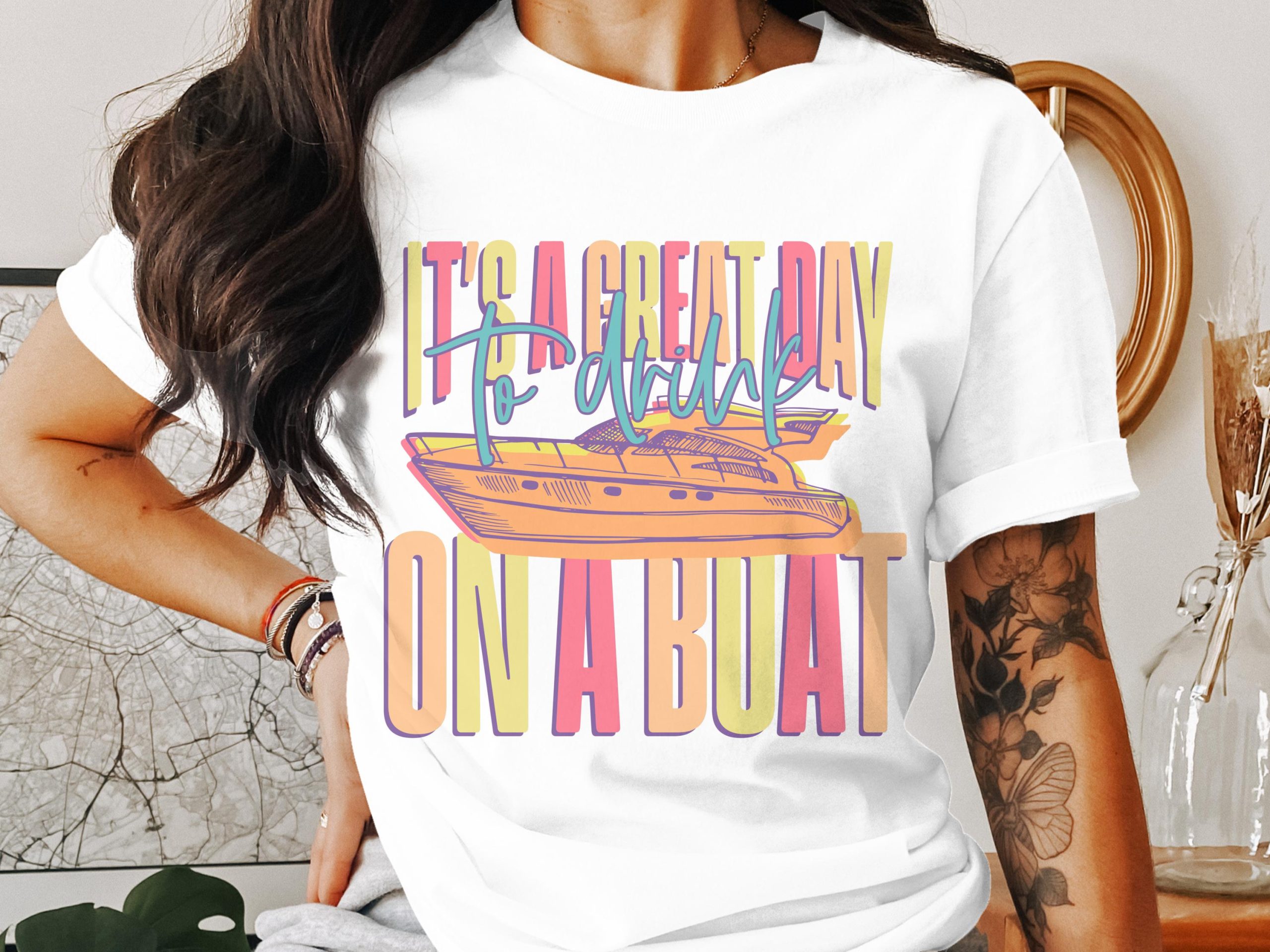 Boat Drink T-Shirt, Great Day Boating Tee, Summer Vacation Shirt, Fun Boat Life Apparel, Party T Shirt, Boating Gift Idea, Lake T-Shirt