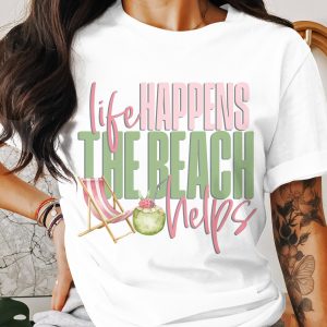 Beach Therapy T-Shirt, Vacation Mode Tee, Summer Vibes Shirt, Life Happens the Beach Helps Shirt, Tropical Getaway Top