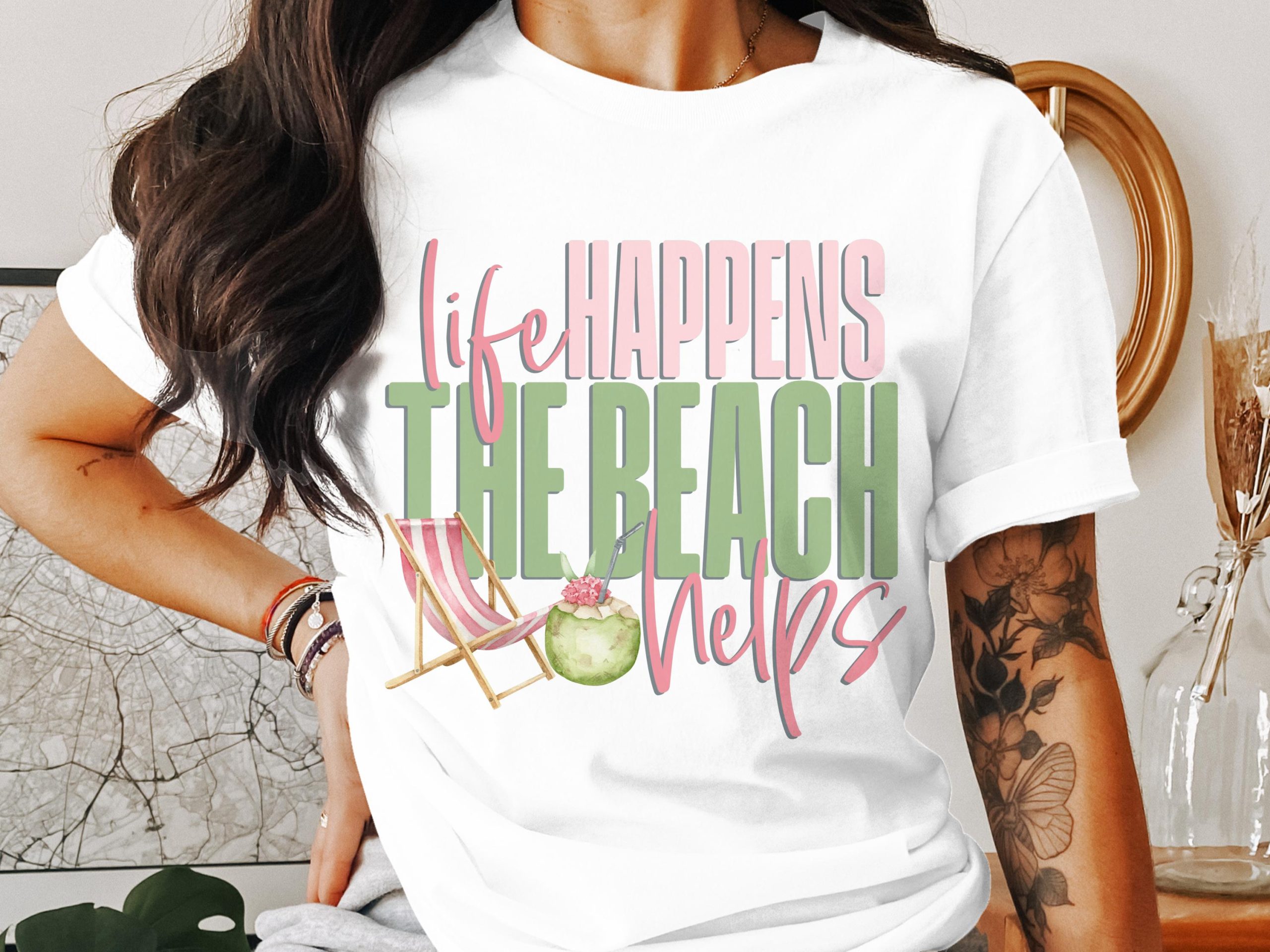 Beach Therapy T-Shirt, Vacation Mode Tee, Summer Vibes Shirt, Life Happens the Beach Helps Shirt, Tropical Getaway Top