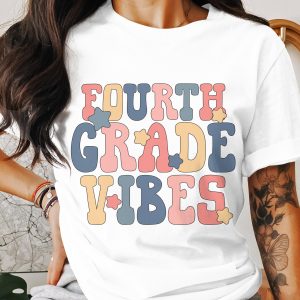 Fourth Grade Vibes T-Shirt, Teacher Shirt, Back To School Shirt, Elementary School Tee, Groovy 4th Grade Shirt, School Teacher Gift