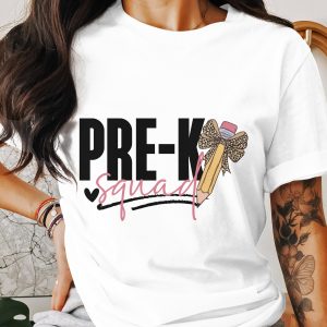 Pre K Squad T Shirt, Teacher T Shirt, Pre K Teacher Shirt, Cute Pencil Tee, Back to School Shirt, Teacher Gift Idea, Elementary Teacher Tee