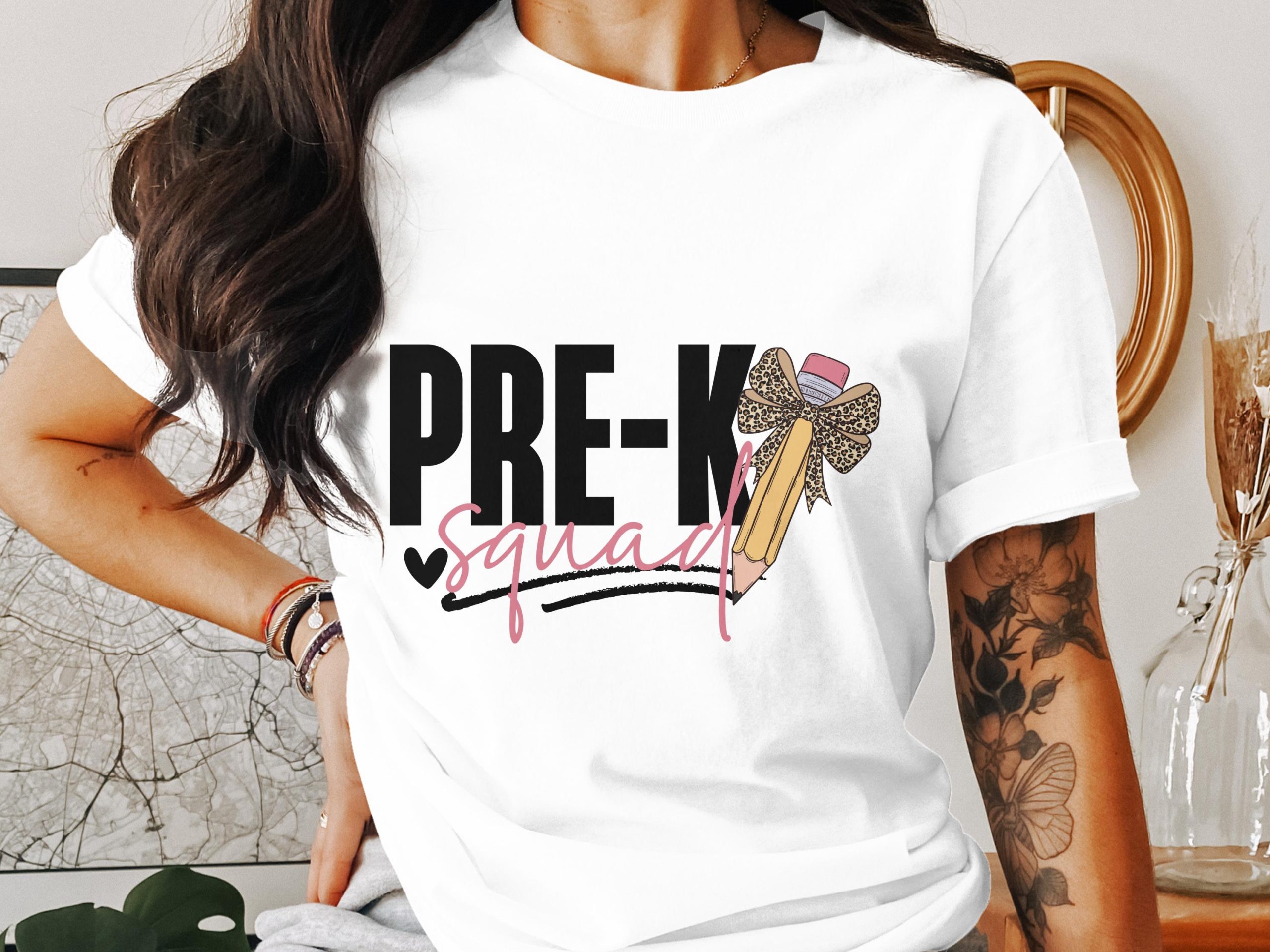 Pre K Squad T Shirt, Teacher T Shirt, Pre K Teacher Shirt, Cute Pencil Tee, Back to School Shirt, Teacher Gift Idea, Elementary Teacher Tee