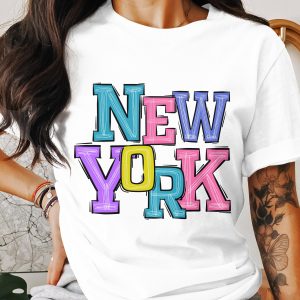 New York City Colorful Artistic Graphic Design T-Shirt
