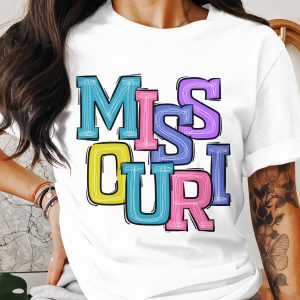 Colorful Missouri Text State Pride Fashion Statement T-Shirt