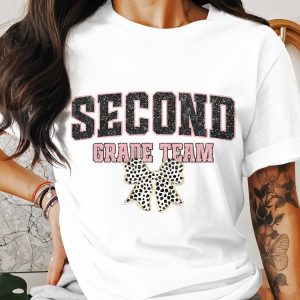 Second Grade Team T-Shirt, Teacher Appreciation Shirt, Back to School Tee, Cute Student Outfit, Dalmatian Bow Shirt, Elementary School Shirt