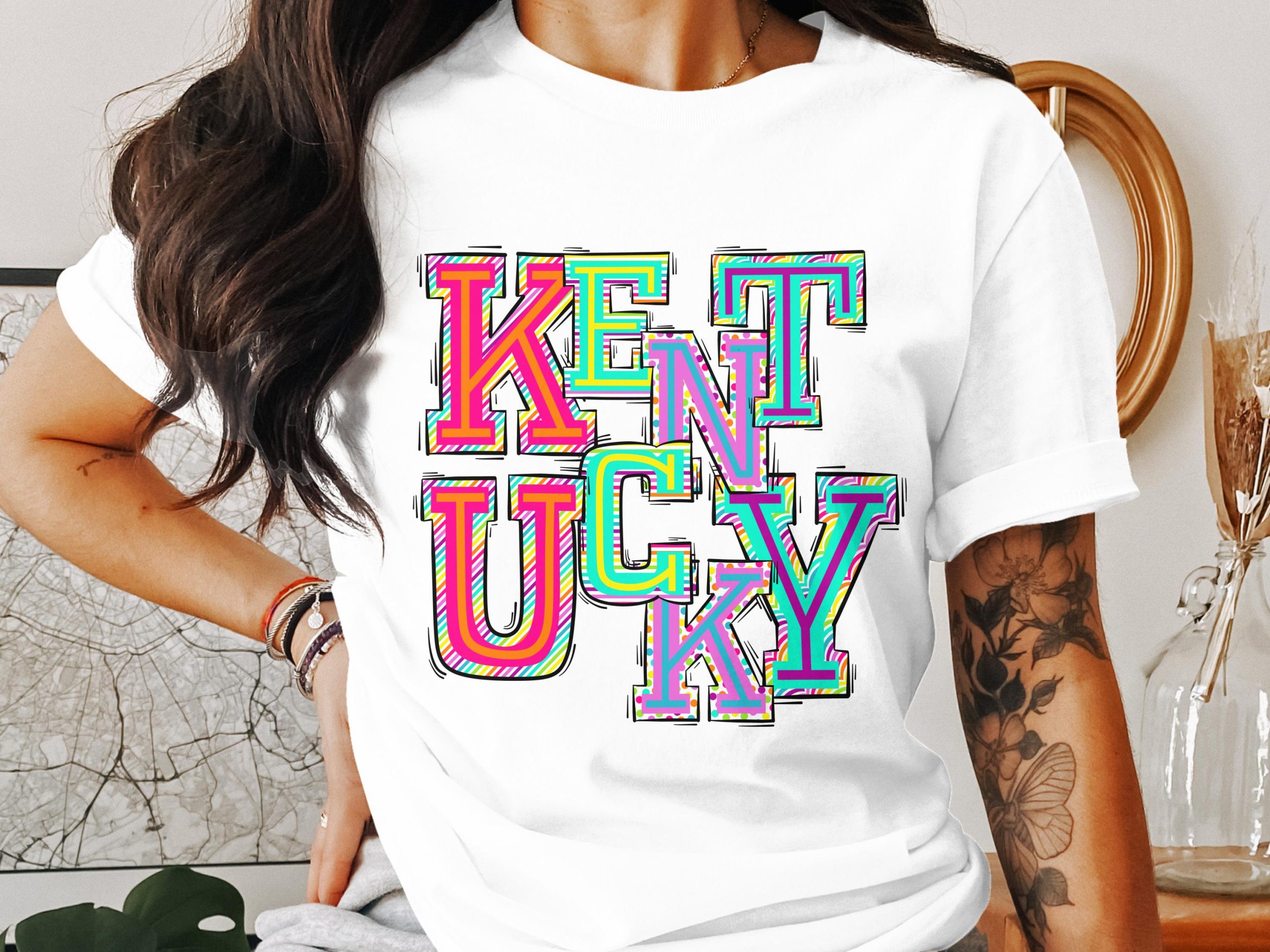 Kentucky Digital Download, Sublimation PNG, Colorful Kentucky Graphic, Kentucky Pride Design, Trendy Kentucky Image, DIY Projects