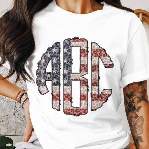 Digital Custom Monogram,USA Flag Monogram,Leopard Print,Personalized Download,Circle Monogram,DIY Project,Patriotic,Printable,PNG